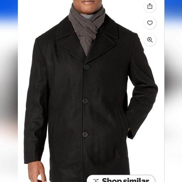 London Fog Collection Men Wool Blend Black Car Overcoat Size XL (Good Condition) - Picture 1 of 11